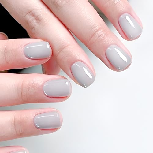 Red Press on Nails Short Square Fake Nails Acrylic Nails Solid Color False Nails Press ons Glossy Glue on Nails Stick on Nails for Women and Girls
