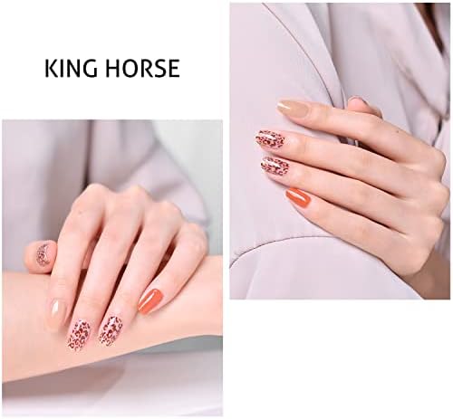 Semi Cured Gel Nail Stickers Long Lasting Nail Polish Strips with UV Lamp Salon-Quality Semi-Cured Gel Nail Wraps Semicured Gel Nail Sticker for Women with UV Light - Image 2