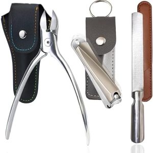3 Piece Ultra Sharp Stainless Steel Nail Clipper Set for Thick Nails