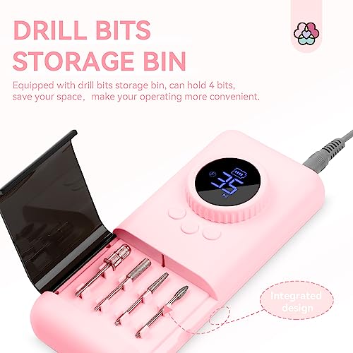 Saviland 35000RPM Professional Nail Drill - Salon Quality Electric Nail Drill Kit for Acrylic/Gel Nails Removal Easy to Use Portable Nail File Manicure Tools Home Nail Care - Image 4
