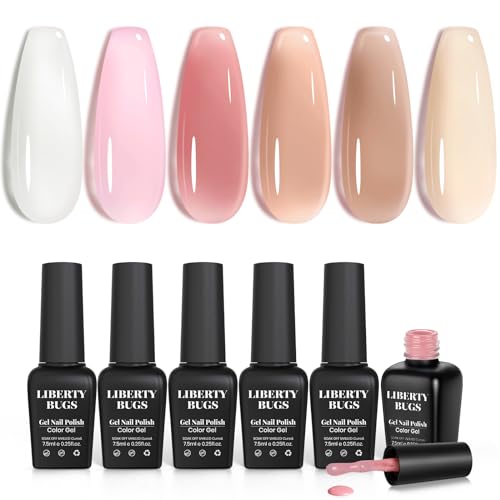 Neutral Gel Nail Polish Kit 6 Colors 7.5ml Each for Salon and Home Use