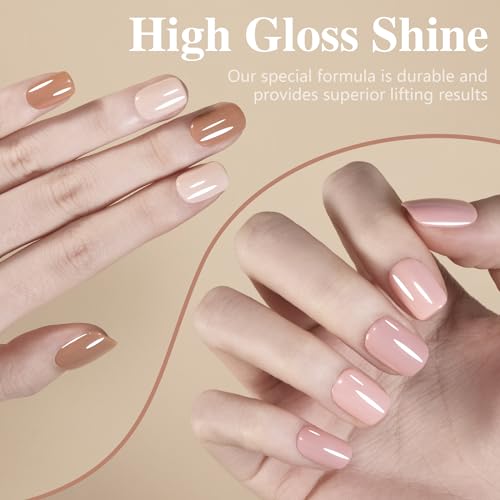 One-step Gel Polish 12 color Skin Tone Nude Gel Polish All Seasons Skin Tones Pink Neutral Brown Gel Polish Kit, Soak Off LED Gel Nail Kit Manicure DIY Home - Image 6