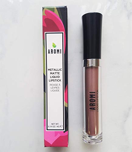 Aromi Light Brown Frosty Nude Shimmery Metallic Liquid Lipstick 0.14 oz Vegan Handmade - Image 8