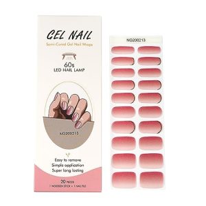 Waterproof NG213 High-Shine Semi-Cured Gel Nail Strips for Lasting Fashion Nails