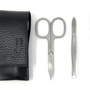 Luxury German Manicure Set Premium Stainless Steel Grooming Kit Hand Made in Solingen Germany in Genuine Leather Case with Bonus Shpitser Crystal Glass Professional Nail File
