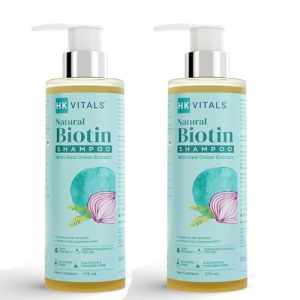 Biotin Shampoo for All Hair Types 175ml Bottles 2 Pack with Red Onion Extract