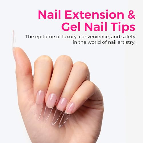 LLBA Soft Gel Nail Tips - 360Pcs Soft Gel Nail Extension Tips, 10 Sizes Clear Full Cover Fake Nails for Nail Extension, Long-Lasting Salon Quality, Natural Look & Comfortable Wear (Almond, Long) - Image 2