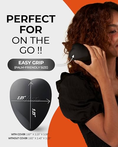 ReFa Heart Brush Matte Black, Small, Heart-Shaped, Gentle Detangling for Thick Hair - Image 4