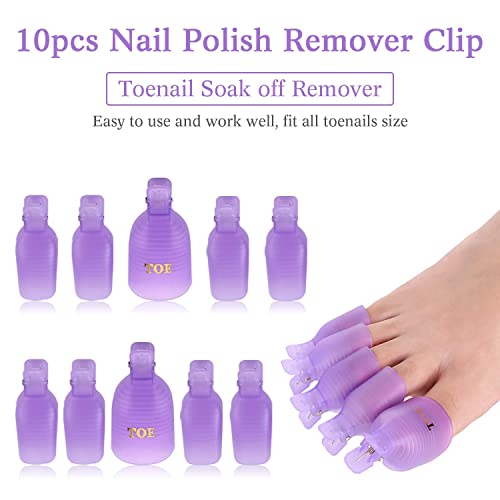 Makartt Gel Nail Polish Remover Clips Kit, Matte Top Coat and Base Coat, 20 Pcs Resuable Finger and Toenail Acrylic Nail Polish Remover Wraps, Clear Gel Nail Polish High Gloss Top Gel 3 in 1 Gel Coat - Image 3