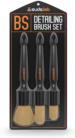 Suds Lab HD Intensive Brush Kit 3 Pack- Premium Boar’s Hair Brushes - Scratch Free Design - Fine Detailing Brushes for Personal and Professional Use
