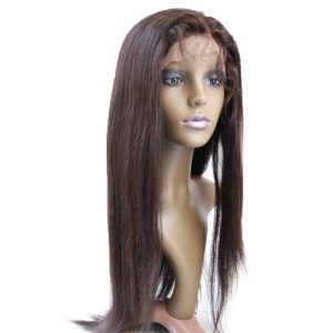 Cheap Front Lace Wig Indian Virgin Remy Human Hair Natural Straight Color #2