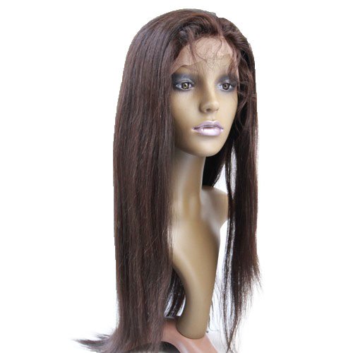 Cheap Front Lace Wig Indian Virgin Remy Human Hair Natural Straight Color #2