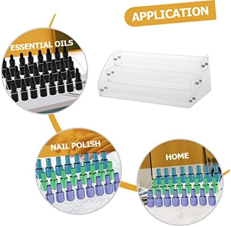 FRCOLOR 2pcs Nail Polish Display Stand Nail Organizer Nail Polish Rack Nail Polish Organizer Case 3 Tier Nail Polish Nail Stand Shelf Braces Nail Polish Storage Rack Acrylic Lip Stick - Image 8