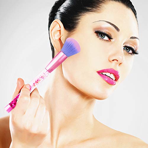 Unicorn Fan Makeup Brush Set with Crystal Sparkles for Blush, Lip, and Eye Makeup - Image 5