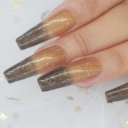 Autumn Shimmering Brown Color Changing Jelly Gel Nail Polish Kit 1 Piece for DIY Manicures - Image 2