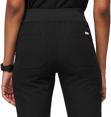 FIGS YOLA High Waisted Skinny Scrub Pants for Women — 10 Pockets, 4-Way Stretch, Yoga Waistband Womens Scrub Pants - Image 9