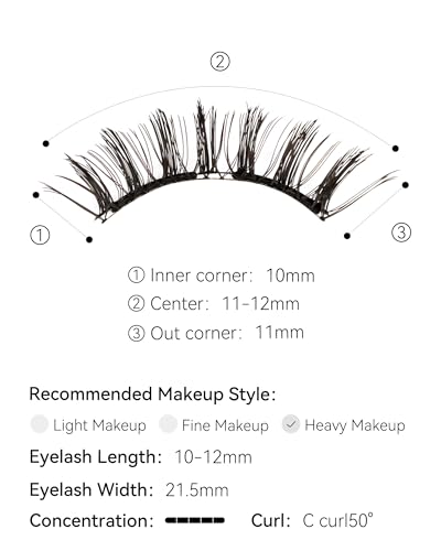ICE BLACK Magnetic Eyelashes Kit 10 Pair Pack Reusable Waterproof Lightweight Easy Apply - Image 3