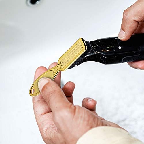 2-Piece Gold Barber Blade and Hair Clipper Cleaning Brush Tool - Image 5