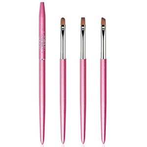 SILPECWEE 3pcs Nail Clean Up Brush Nail Brushes for Cleaning Nail Polish Mistake Acrylic Brush Cleaner Cuticles Acetone Nail Pen Nail Art Brushes French Manicure Brush Nail Art Tools