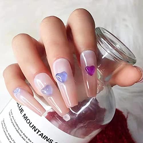 3D Heart Nail Art Charms 300 Pcs Mix 4/6/8 MM UV Light Color Change Resin Peach Heart Rhinestone Gems Crystal Jewelry Acrylic Nail Supplies for Women Craft DIY Nail Decoration Accessories - Image 8