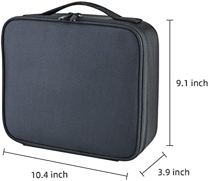 Makeup Bag travel organizer Cosmetic Bag Portable Artist Storage Bag with Adjustable Dividers for Women Cosmetics Brushes Toiletry, Black - Image 5