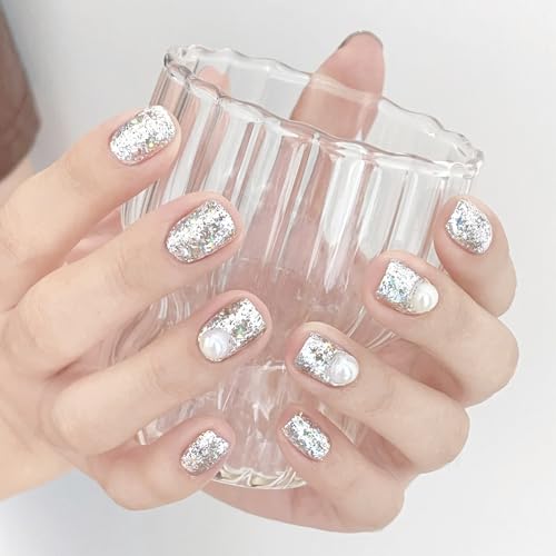 15ml Glitter Silver Gel Nail Polish, Sparkle Silver Holographic Sequins Glitter Gel Polish, High Shine Long Lasting Glossy Gel Polish Soak off UV LED Nail Art Manicure DIY Salon Home#2 - Image 5