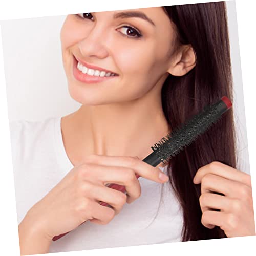 FRCOLOR Curly Hair Rolling Comb Flattopper Comb Nylon Bristle Hair Brush Round Boar Bristle Brush Hair Styling Comb Small Round Hair Brush Round Massage Aluminum Tube Nylon Brush Miss - Image 4