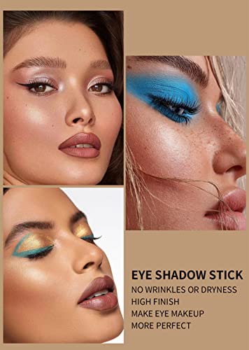 MAEPEOR Cream Eyeshadow Stick Set 12 Colors Highly Pigmented Matte Shimmer Eye Shadow Waterproof and Long Lasting Eyeshadow Stick Eye Liner Pen With Built-in Sharpener (12 Colors, Set A) - Image 6
