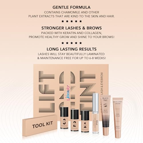 Libeauty Professional 3-in-1 Eyelash and Brow Lifting Perming Coloring Kit Complete Set - Image 6