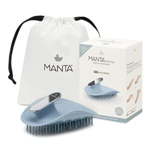 Mirror Hairbrush - Fully Flexible Hair Brush - Gentle Brush That Helps Prevent Hair Breakage - Scalp Care Massager and Detangler- For Men and Women (Blue)