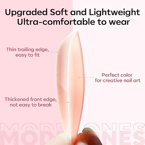 modelones Gel Top and Base Coat, 2Pcs 15ml and Coffin Gel Nail Tips Prep Colored 2 in 1 Soft Nail Tips - Image 3