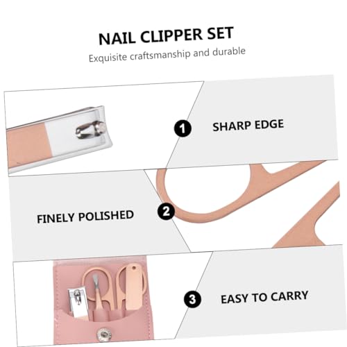 2 Sets Pcs Manicure Grooming Kit Pedicure Kit Corta Uñas Stainless Steel Nail Cutter Nail File Buffer Rose Gold Nail Cutter Nail Cutter Kit Beauty Scissors Nail Clippers Cosmetic - Image 5