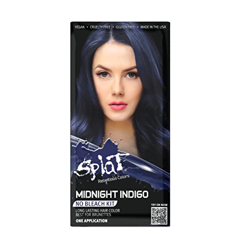 Splat Vegan and Cruelty-Free Semi-Permanent Hair Color Dye (6 Fl Oz, MIDNIGHT INDIGO)