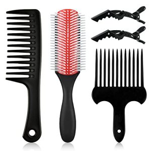 5-Piece Hair Styling Set with Cushion Brush and Comb for All Hair Types