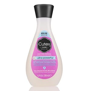 Cutex Ultra-Powerful Gel Nail Polish Remover 6.76 Fl Oz for Glitter and Dark Colors