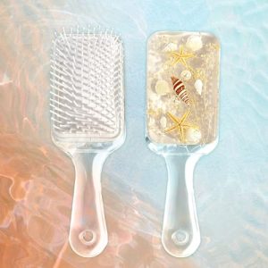 FONMY Seashell Detangling Hair Brush for All Hair Types Wet or Dry Use
