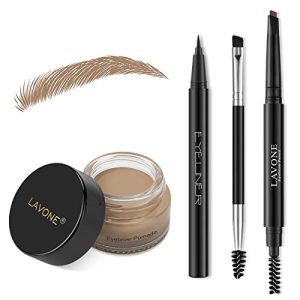 LAVONE Waterproof Taupe Eyebrow Stamp Pencil Kit with Pomade and Brush