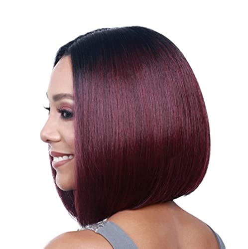 Hair Wigs Short Straight Wine Red Bob Wigs For Women Edge Synthetic Lace Front Wigs Human Hair Wig - Image 2