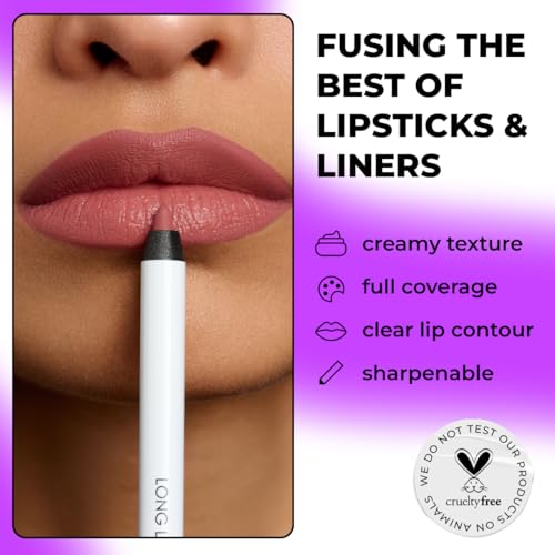 Matte Gel Lip Liner Pencil | Weightless & CreamyTexture - Sharpenable - Longwear & Waterproof - High Pigmented & Flawless Finish - Cruelty-free & Paraben-Free, 408, 1,7g/0.05oz. (Rose Plum) - Image 4