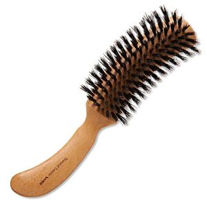 Curved Handle Boar Bristle Hair Styling Brush for All Hair Types