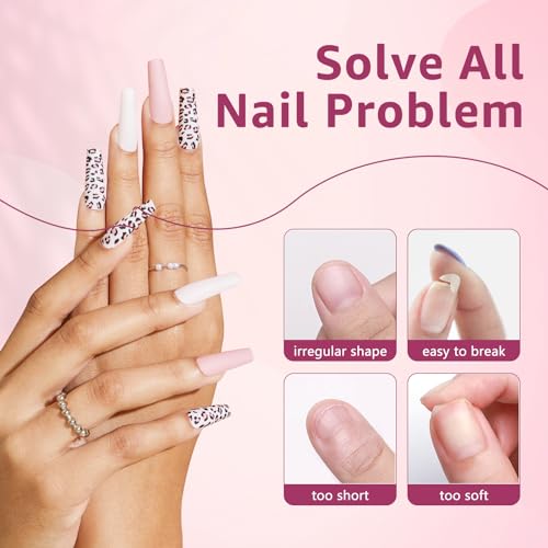 Tapered Square Nail Tips No C Curve, XL Half Cover Nail Tips for Acrylic Nails Professional 12 Sizes Straight Flat Pre Shaped Half Matte Clear Nail Tips for Nail Extension DIY Salon with Box - Image 2