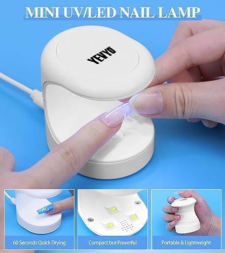 Portable Gel Nail Extension Kit 500 Short Square Tips UV Lamp Nail Glue Included - Image 3