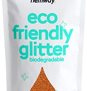 Hemway 100g Eco-Friendly Vegan Biodegradable Cosmetic Safe Ultrafine Copper Glitter for Face and Body