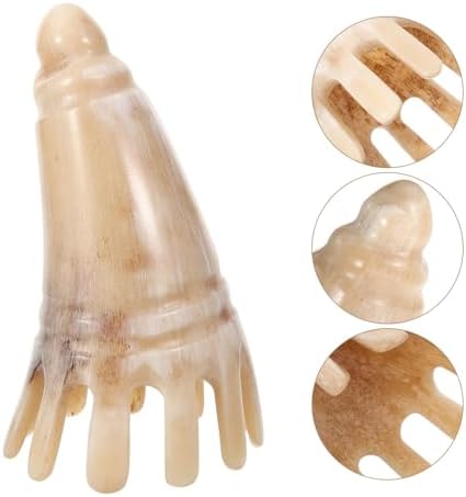 Gentle Horn Scalp Massager Comb with Wide Teeth for Neck and Head Relaxation Treatment - Image 2