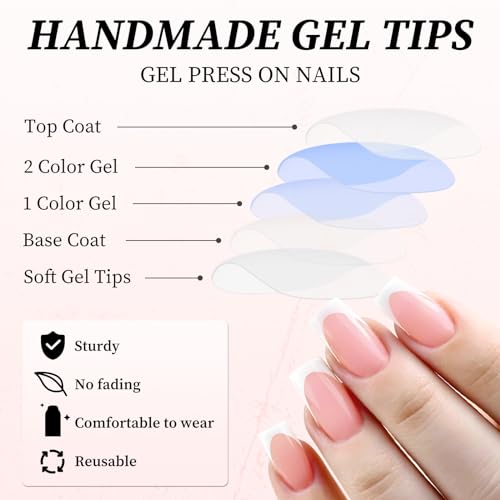 120 Pcs Long Square Glossy Black French Tip Acrylic Press-On Nails Full Cover - Image 5