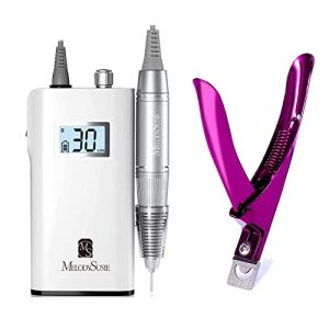 MelodySusie 30000rpm Rechargeable Portable Electric Nail File with Cutter for Professional Use