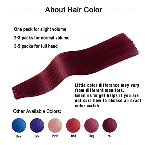 Aison Tape in Hair Extensions Real Human Hair Wine Red 99j 100% Remy Human Hair Extensions Burgundy Silky Straight for Fashion Women 20 Pcs/Package(14Inch #99j 30g) - Image 4
