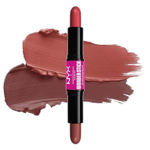 NYX Wonder Stick Cream Blush Stick Dual-Ended 0.28 oz Coral Deep Peach Hyaluronic Acid