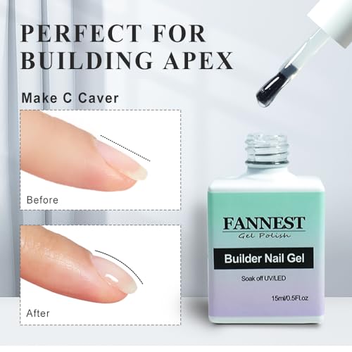 Builder Gel for Nails, Rouge Red 6 in 1 Builder Nail Gel,Strengthener Extension Gel,Shaping Nail,Attach False Nail Tips,Builder Gel in a Bottle 15ml. - Image 4