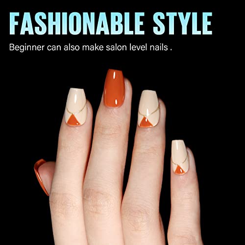 TOMICCA Short Coffin Nail Tips, 12 Sizes Soft Gel Nail Tips, 192Pcs Full Cover Pre Shaped Nails, Acrylic Half Matte Short Gel Nail Tips for Nail for Home DIY Extensions Nail Salon Gelly Tips - Image 5